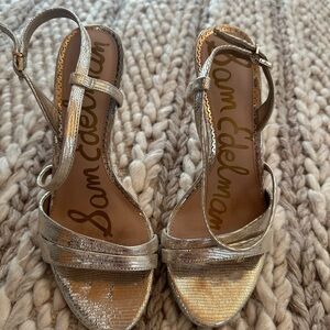 Sam Edelman gold strappy heels -- Size 9